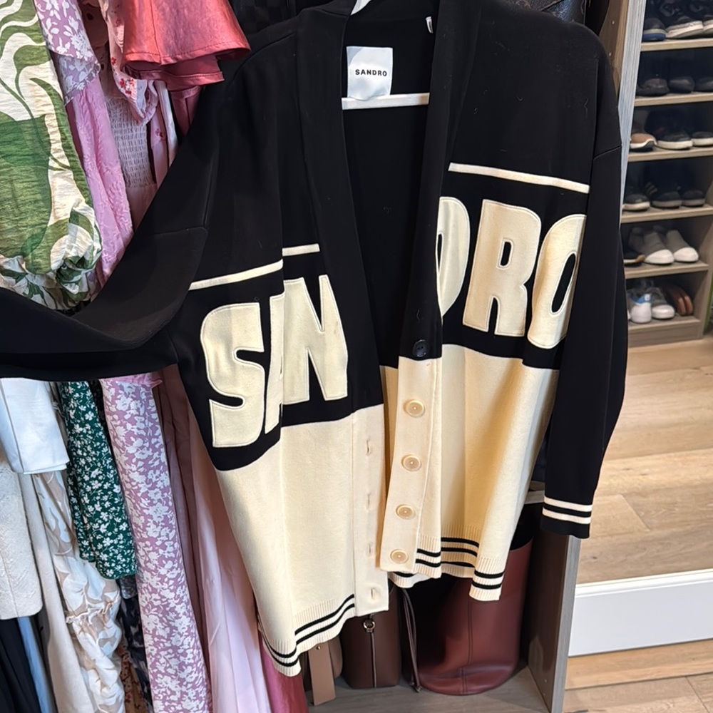 Sandro Black and Cream Cardigan